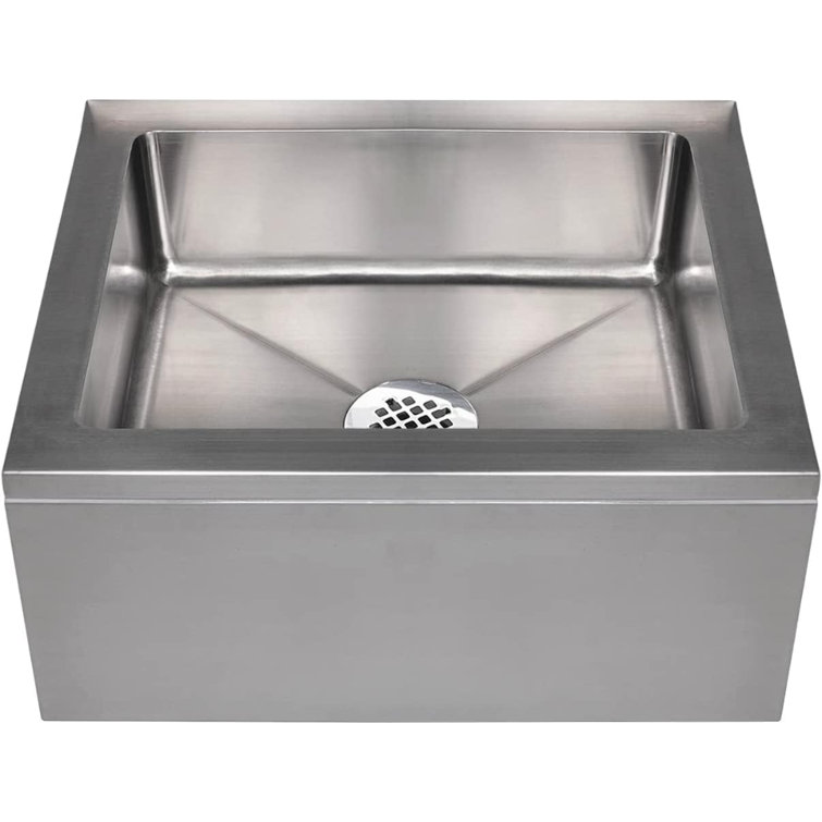 Express KitchQuip Commercial Stainless Steel Floor Mop Sink 19" X 22" X
